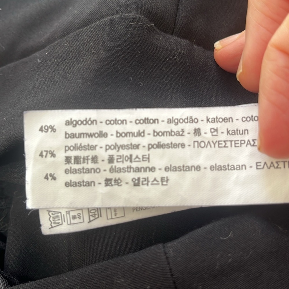 Zara High Waist Trousers with Hip Front Pockets and Straight Leg in Black Size 4 - Picture 6 of 7